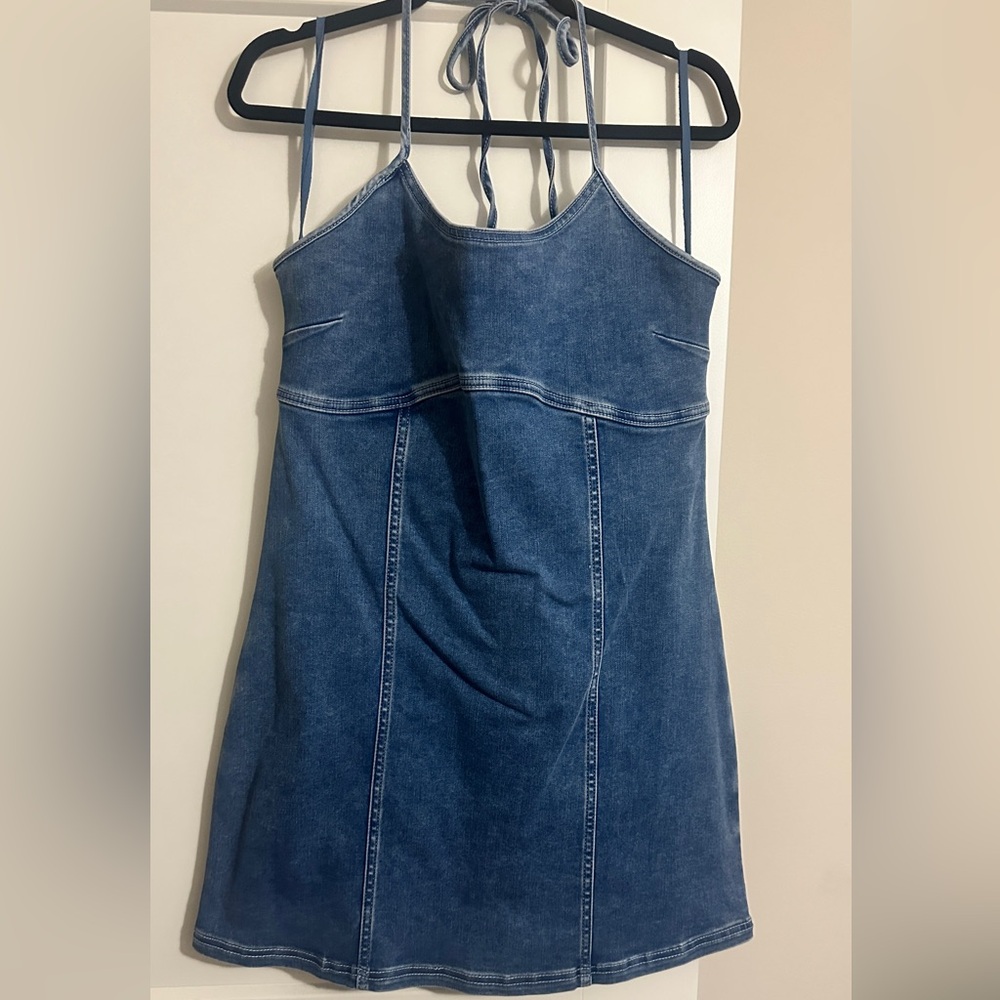 Aerie denim halter dress-BNWT